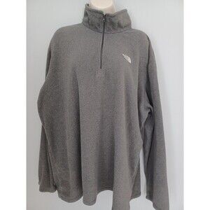 North Face Mens Size XXL Grey 1/4 Zip Fleece Pulover
